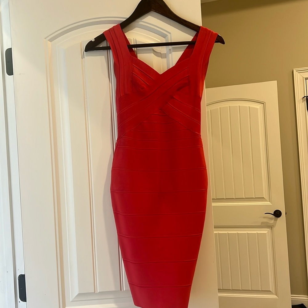 Red celebrity boutique bandage dress size small